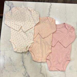 Carter's Pink and Cream Baby Bodysuit Set